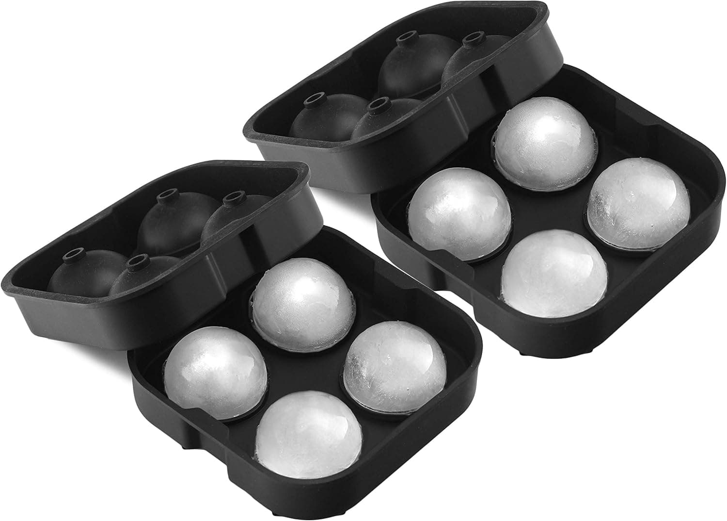 Klee Utensils Ice Ball Mold - 4 Spheres - 2 pack – Durable Silicone, 100% Safe, Food Grade & BPA Free, Easy to Use Perfect Way to Chill Your Whisky, Scotch, Gin, Spirits or Any Cocktail Drink.