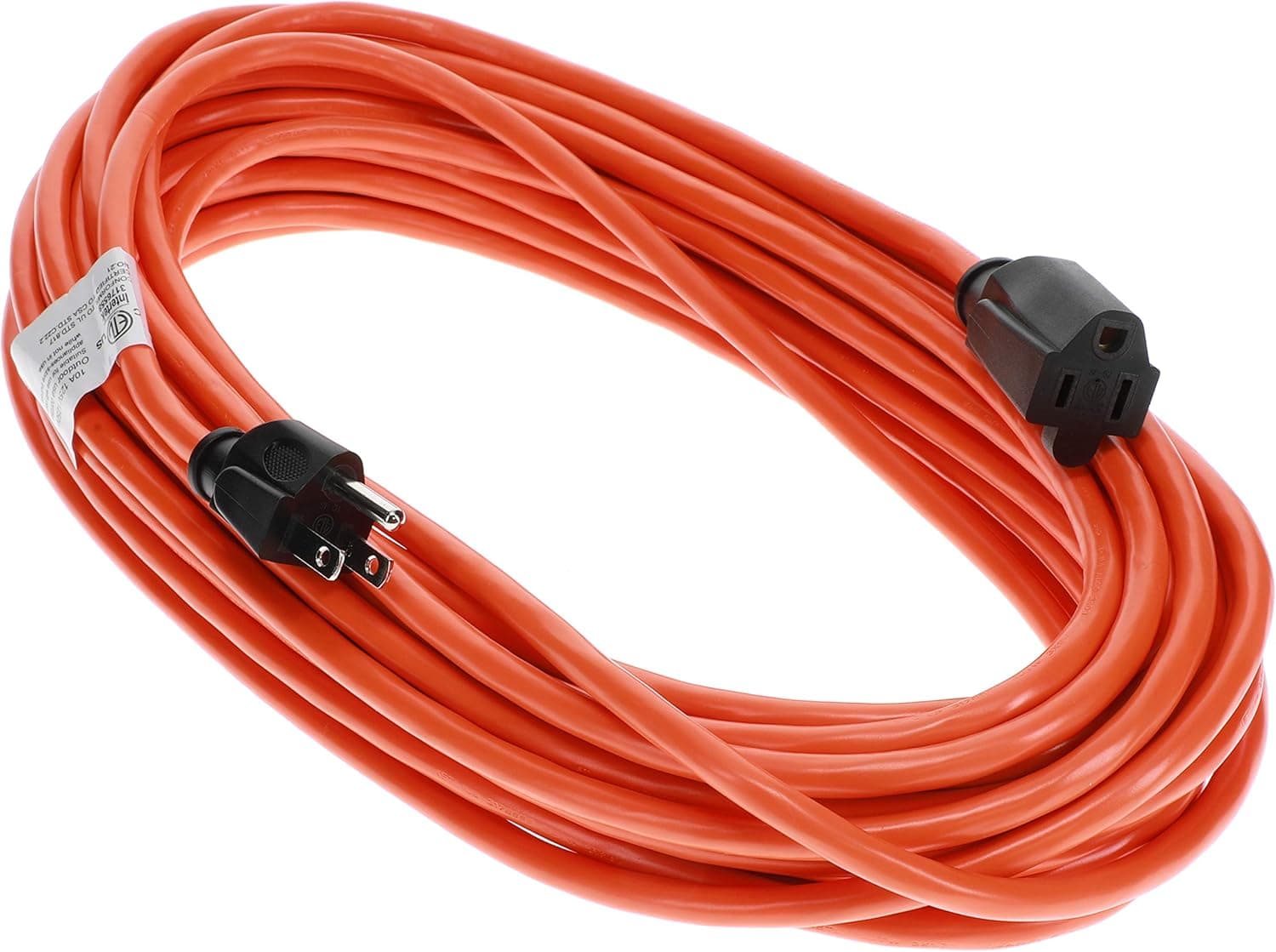 Otimo 50 Ft 16/3 SJTW Orange, Outdoor Extension Cord - 3 Prong Ground Plug, 13A 1625W, Water & Weather Resistant, Flame Retardant