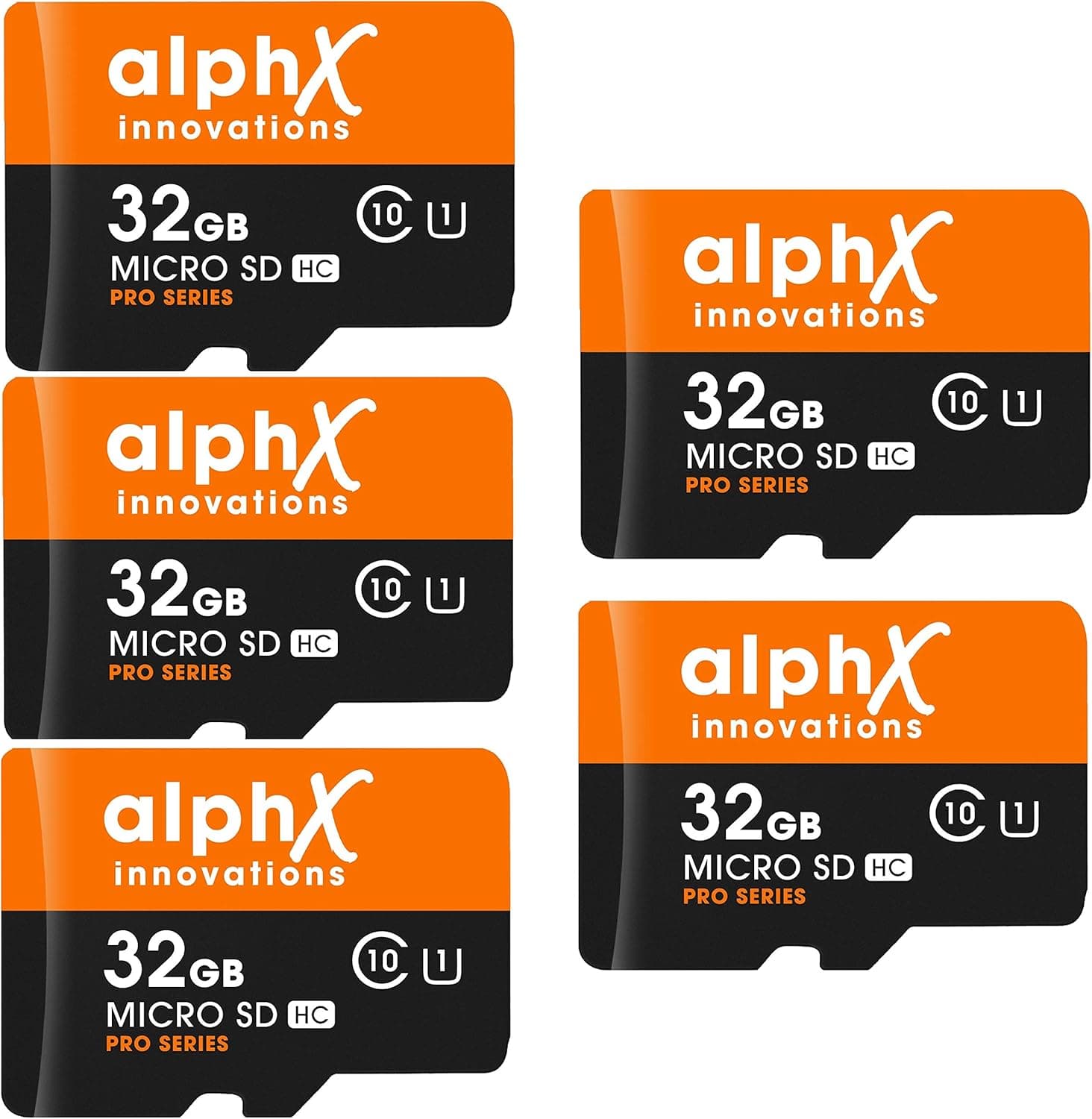 5 Pack AlphX 32gb Micro SD High Speed Class 10 Memory Cards for Samsung Galaxy S9, S9+, S8, Note 8, S7, S5, S4 with Transfer Speed up to 80MB/s