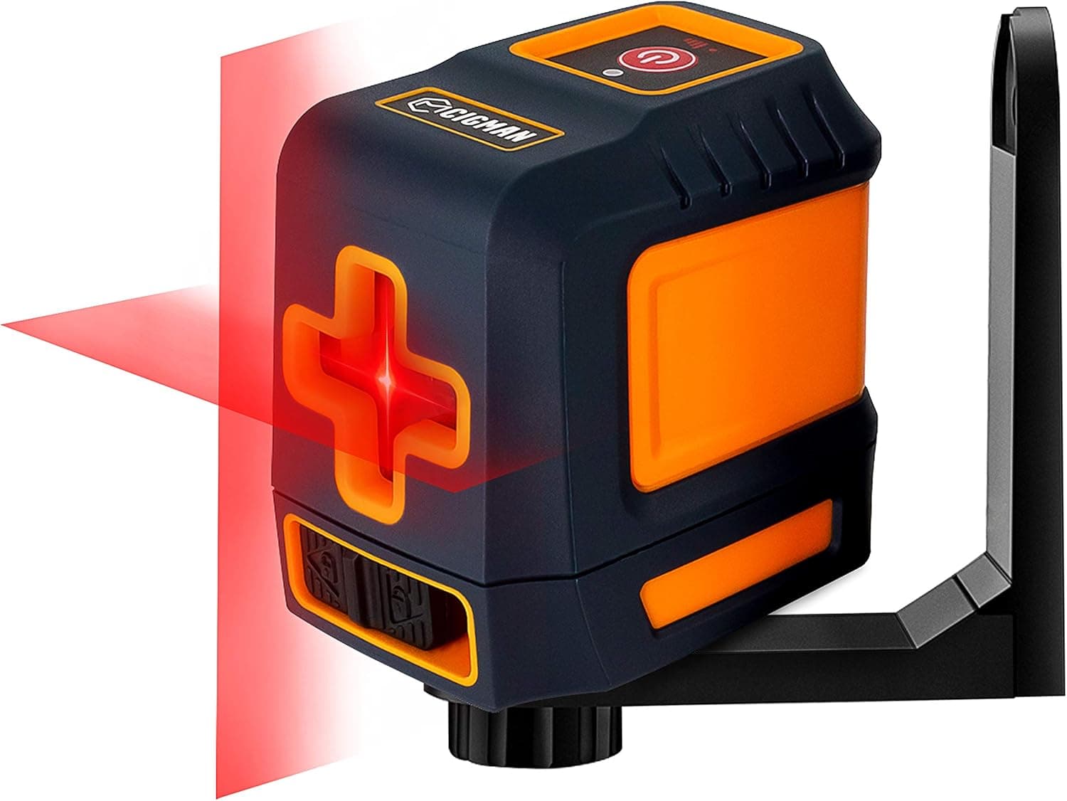 CIGMAN Laser Level, 50ft Self Leveling with Vertical and Horizontal Cross Line for Picture Hanging or Interior Renovation, Magnetic Rotating Stand and Battery Included, Handy Line Laser