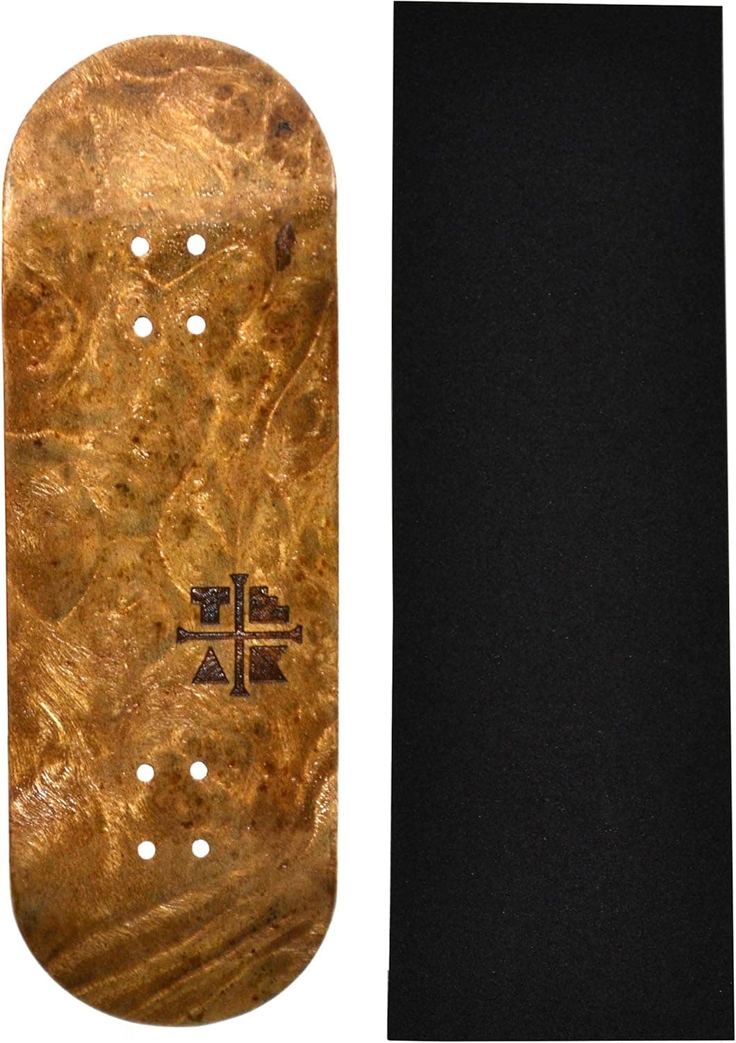 Teak Tuning Prolific Wooden Fingerboard Deck, The Graham Cracker - 32mm x 97mm - Handmade, Pro Shape & Size - Five Plies Wood Veneer - Includes Prolific Foam Tape
