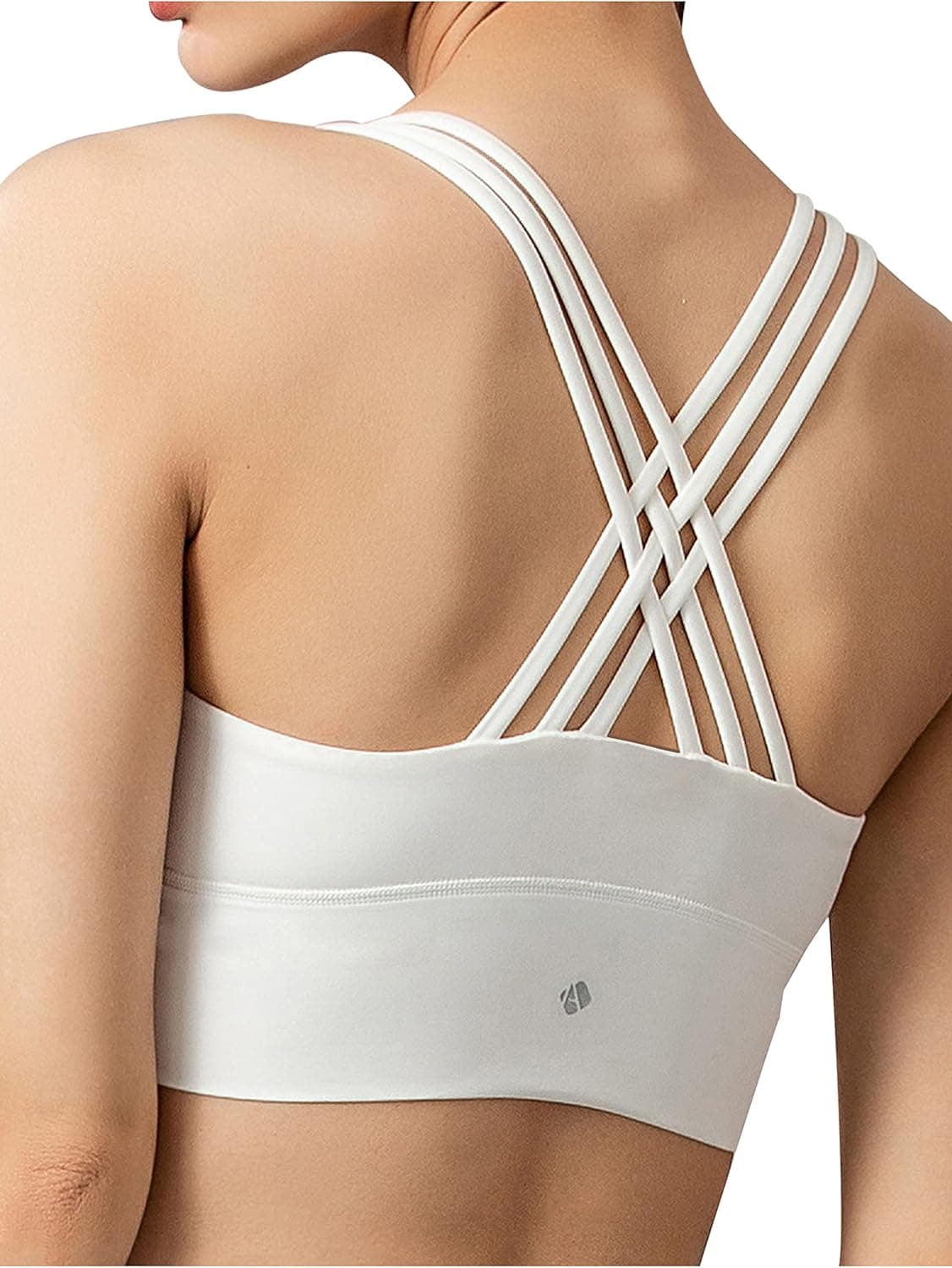 Artdear Strappy Sports Bras for Women - Cute Backless Medium Support Yoga Running Workout Bras with Removable Cups