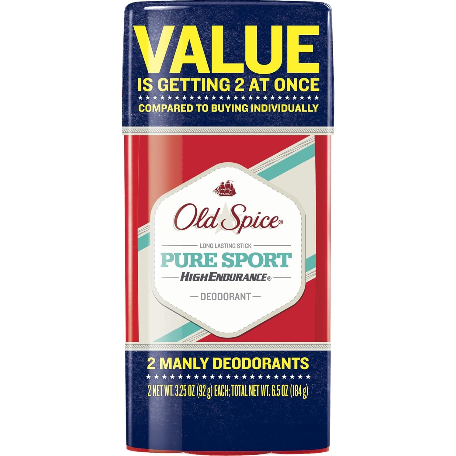 Old Spice High Endurance Pure Sport Manly Deodorant Value Pack - 2 CT