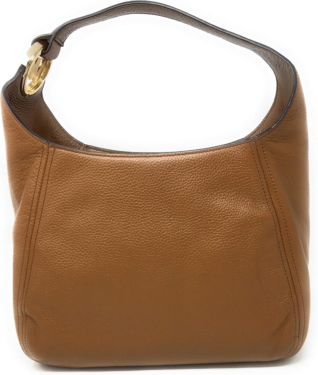 Michael Kors Fulton Hobo Shoulder Pebbled Leather Bag Brown Luggage