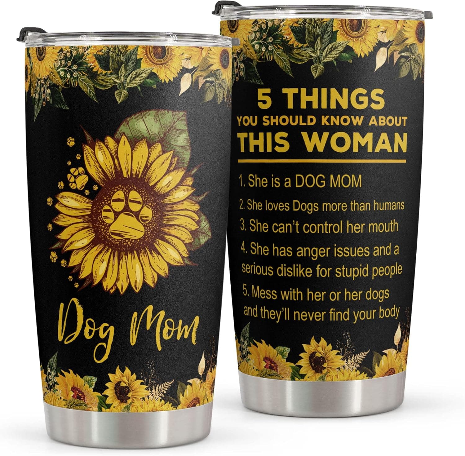 Macorner Gifts For Mom - Dog Mom Gifts For Women & Mothers Day Gifts For Dog Mom - Birthday Gifts for Mom From Daughter Son Dog Lover Gifts Mugs Stainless Steel Tumbler 20oz Christmas Gift For Mom