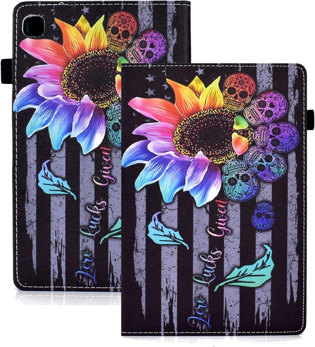 Galaxy Tab A7 Lite Case 8.7 inch 2021 (SM-T220 SM-T225), APOLL Premium PU Leather Drop Protection Flip Stand Protective Case with Stylus Holder & Elastic Band for Samsung Tab A7 Lite 8.7", Sunflower