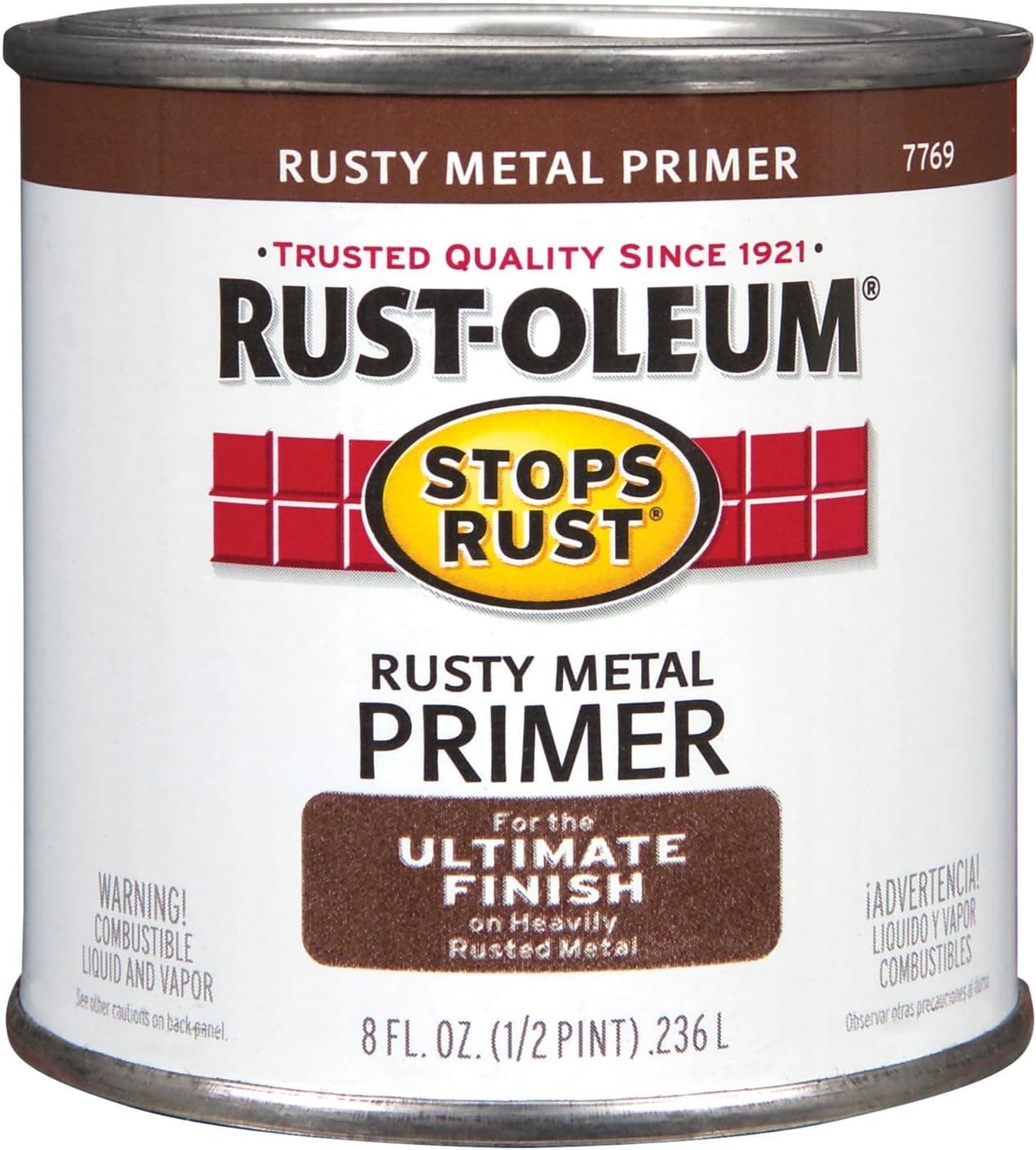 Rustoleum Stops Rust 7769 730 1/2 Pint Rusty Metal Primer Protective Enamel Oil Base Paint