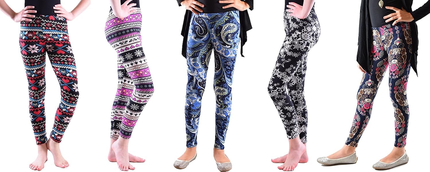 Deal on These Great Girls Fun Printed Leggings (Sold As Set, 4 or 5 Pack)