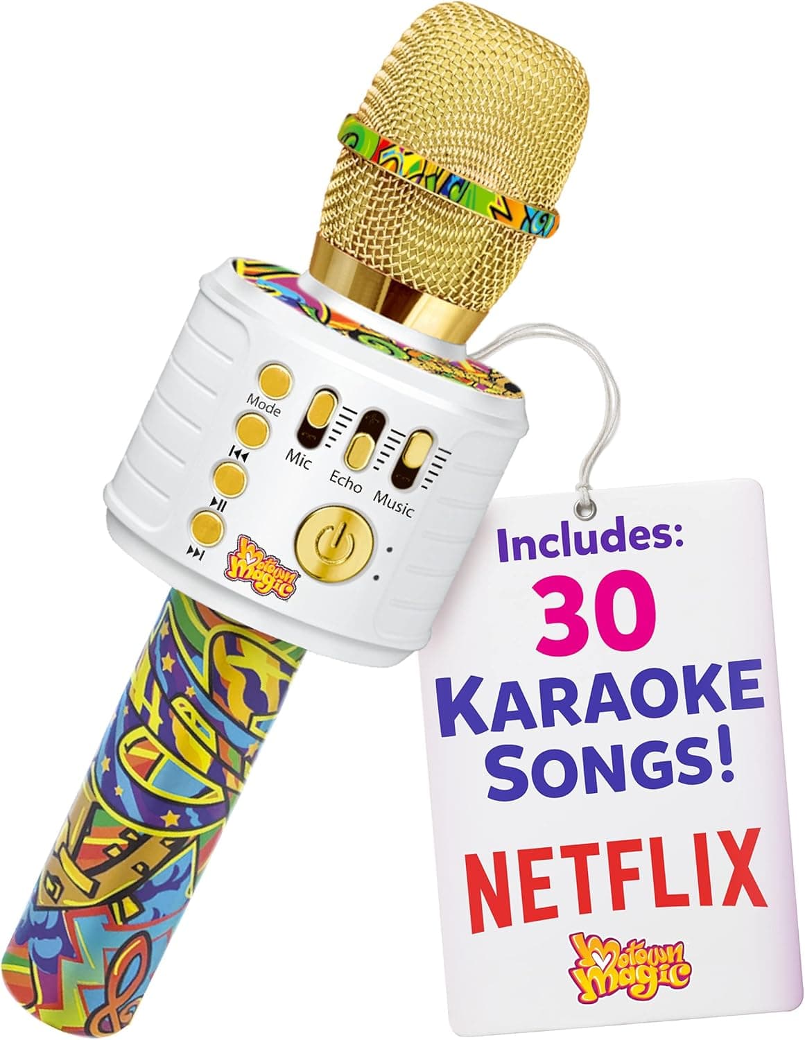 Motown Magic, Bluetooth Karaoke Microphone | Includes 30 Famous Songs |Kids Karaoke Microphone | Birthday Gift for Boys and Girls Ages 3 4 5 6 7 8+ | Top Christmas 2022 Present