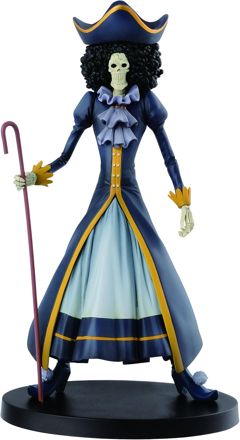 Banpresto One Piece 7-Inch 15th Anniversary Edition Brook DXF Sculpture, The Grandline Men Volume 4