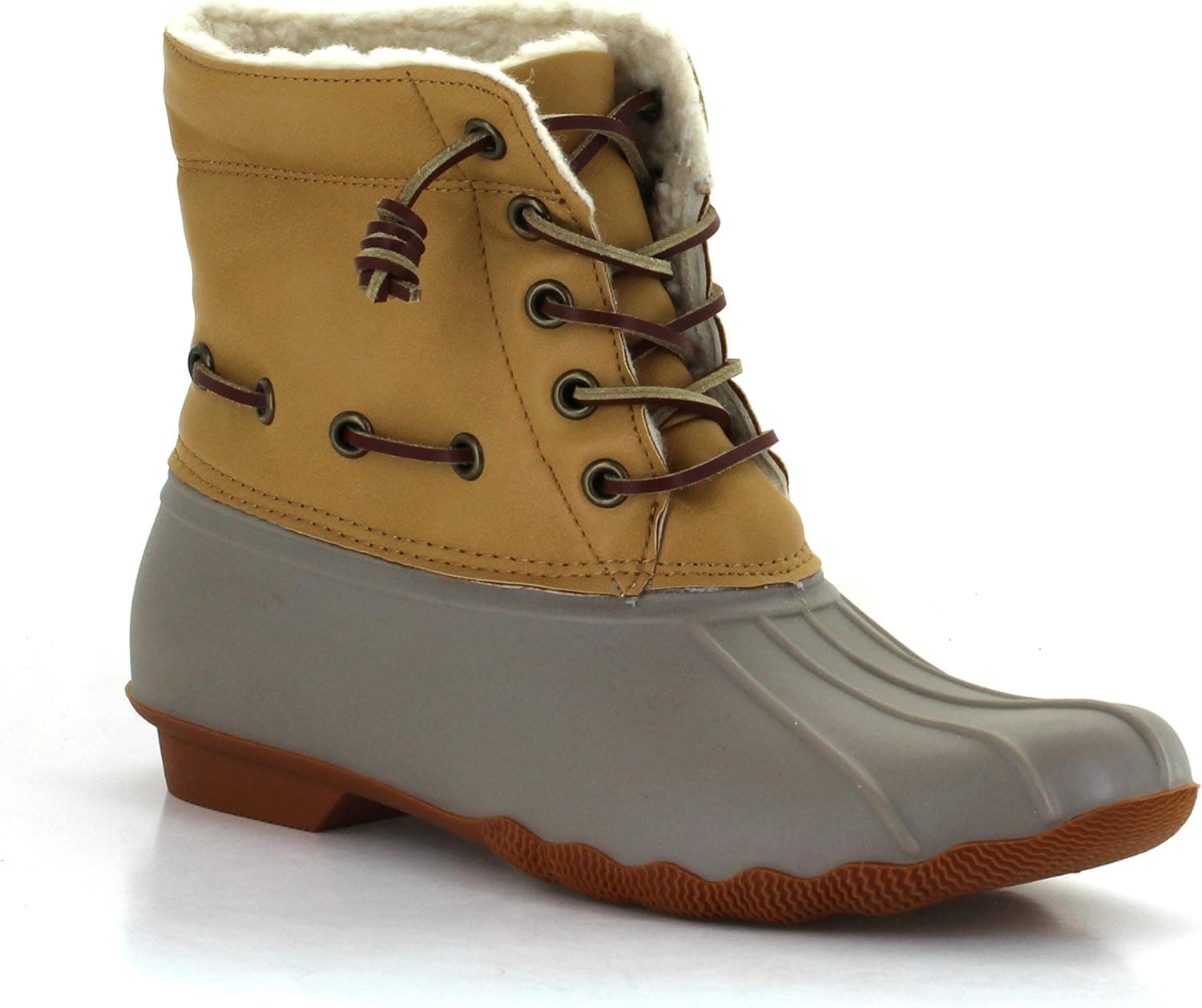 Seven7 Women's Deanston Rain Boot Waterproof Duck Booties Speyside Taupe 8
