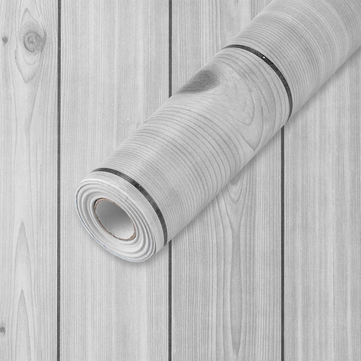 Gray Wood Wallpaper Peel and Stick Self-Adhesive Wood Contact Paper Wood Wallpaper 17.7X 335 Inches Removable for Home Decoration and Furniture Renovation