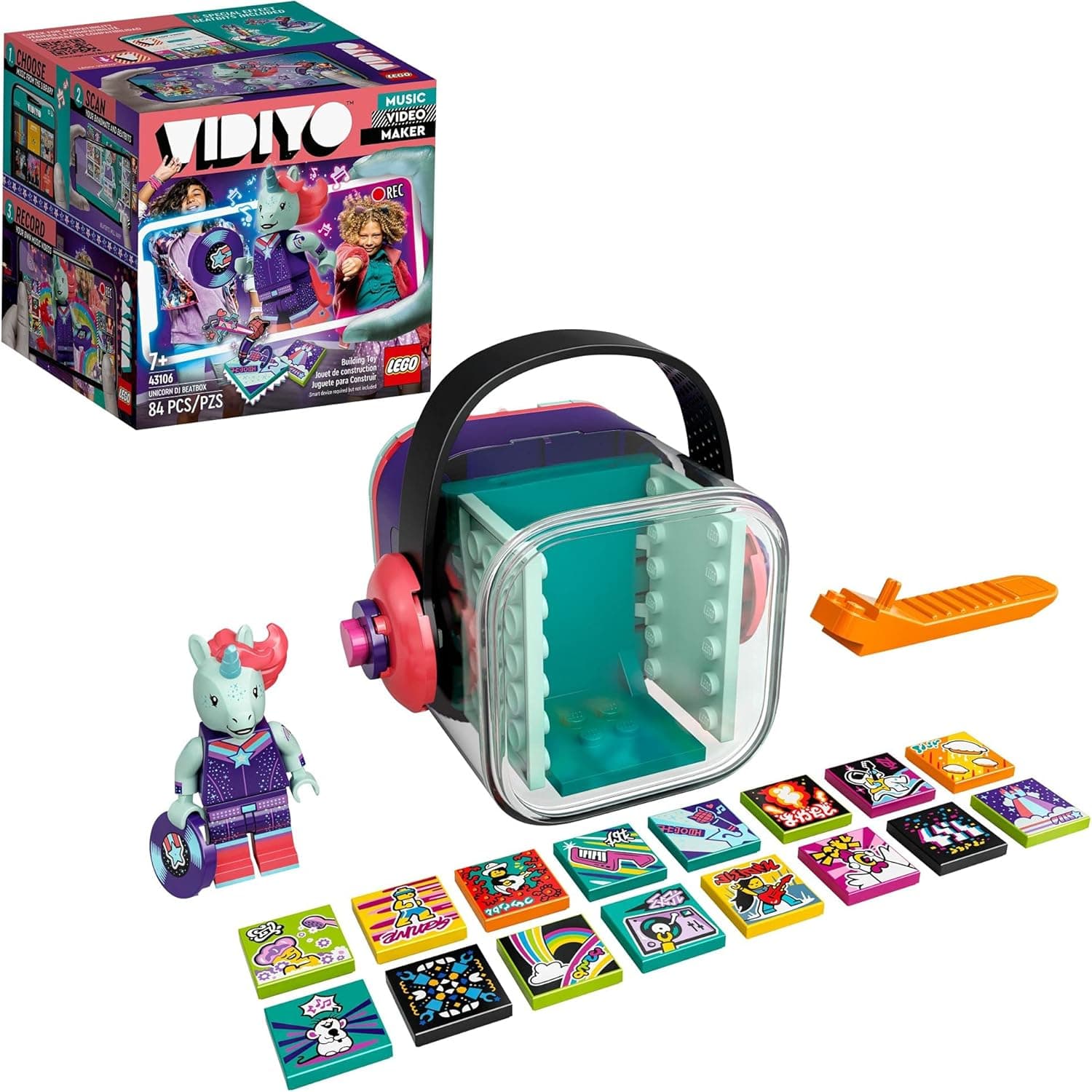 LEGO VIDIYO Unicorn DJ Beatbox 43106 Building Kit with Minifigure; Creative Kids Will Love Producing Music Videos Full of Songs, Dance Moves and Special Effects, New 2021 (84 Pieces)