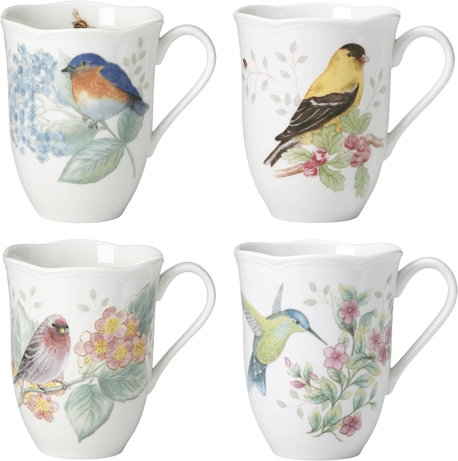 Lenox Butterfly Meadow Flutter Porcelain Mugs, Set of 4, Multicolor