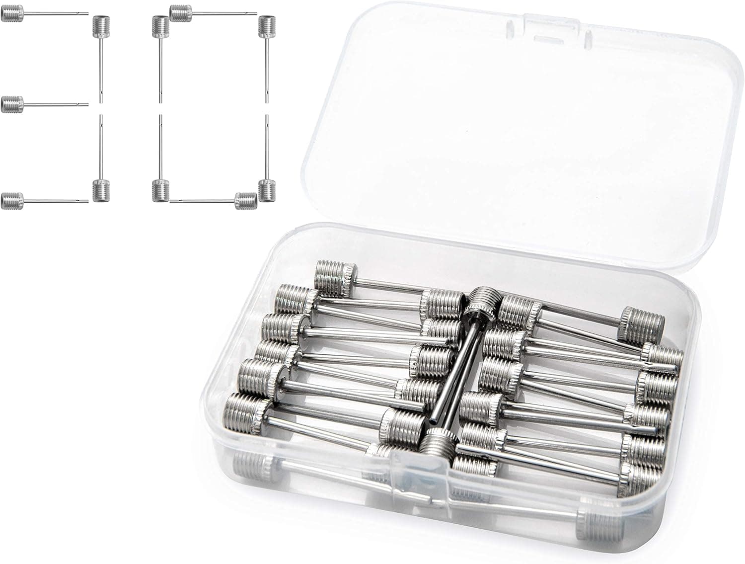 Ball Pump Needles for Sports Balls - Basketball Inflator Needle for Ball - Air Pump Needle for Soccer Rugby Football Volleyball Balls - Ball Pump Inflation Needle Pack of 30 Adapter with Storage Box