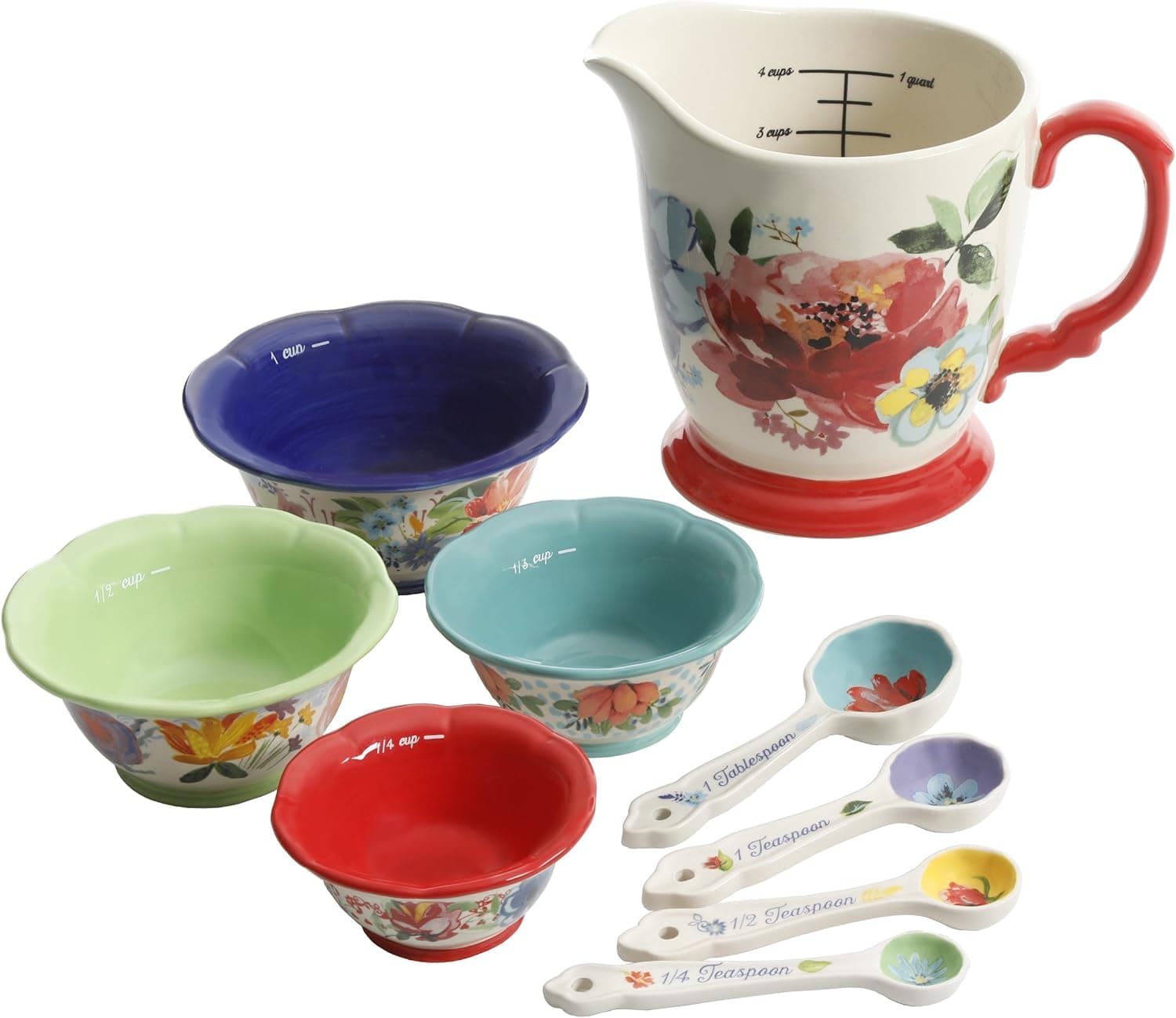 Pioneer Woman Measuring Cups Spoons Kitchen Prep Bowls 9 Pieces