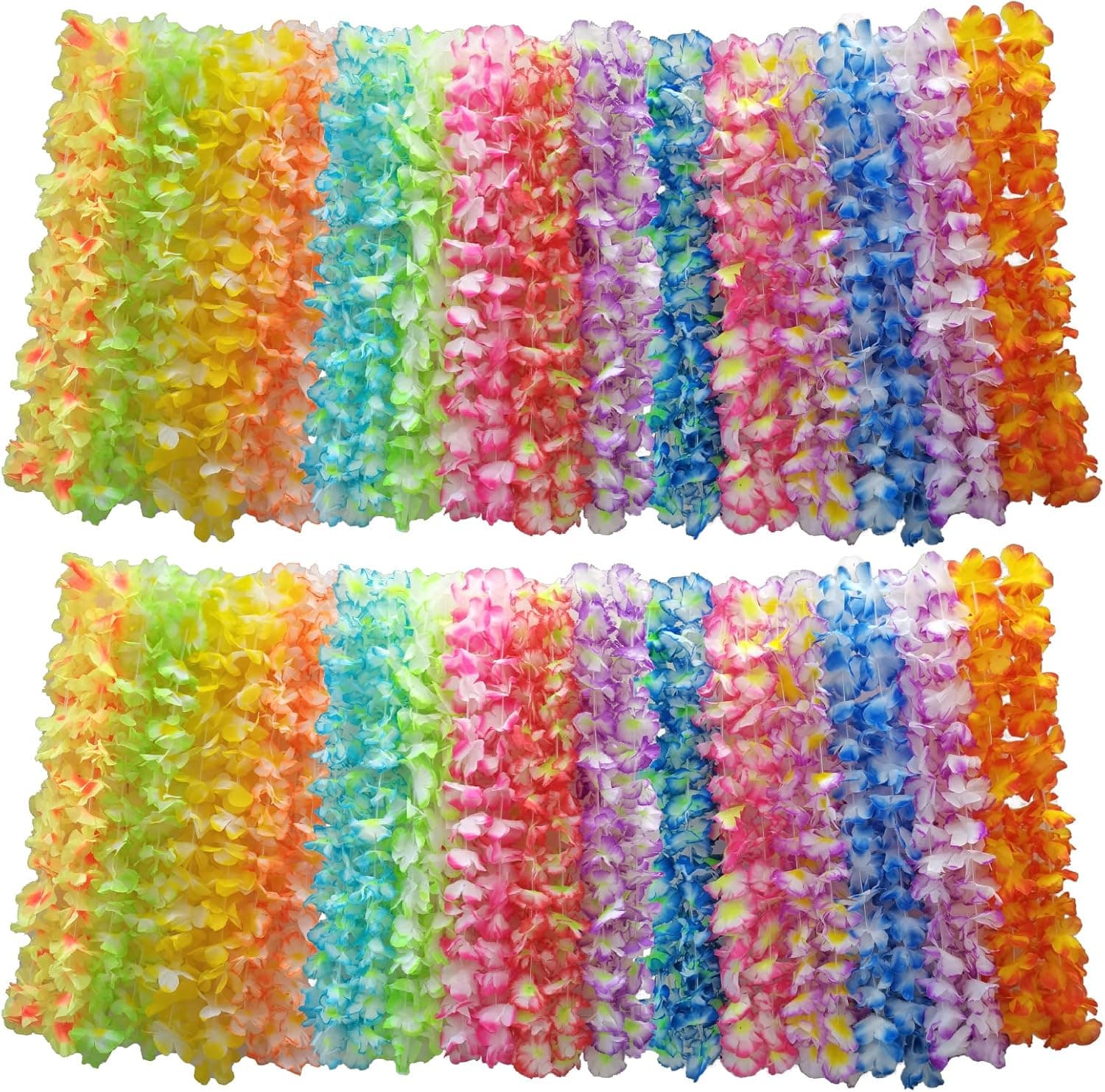 Dyhayaer 60 Counts Hawaiian Leis Bulk, Tropical Luau Hawaiian Leis For Luau Themed Party Decorations, Birthday Party Supplies, Hawaiian Party Favors