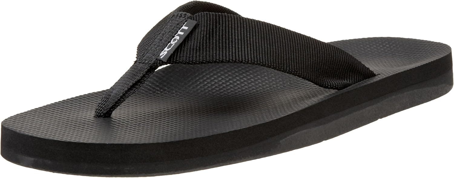 Scott Hawaii Men's Makaha Rubber Slipper with Nylon Strap | Beach Footwear | No-Slip Boat Sandal | All Day Arch Support Comfortable Flip Flops