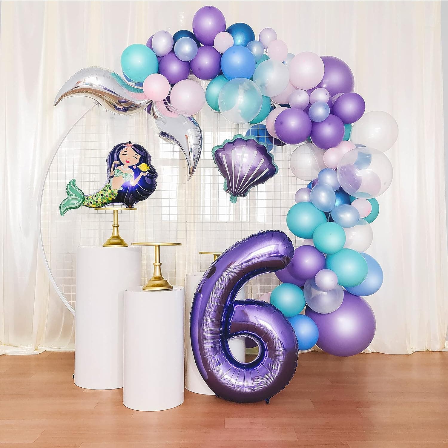 Mermaid 6th Birthday Party Decorations, Mermaid Birthday Decorations 6th Birthday, Mermaid 6th Birthday Balloon Garland, 6th Birthday Mermaid Decorations, 6th Birthday Decorations Girl