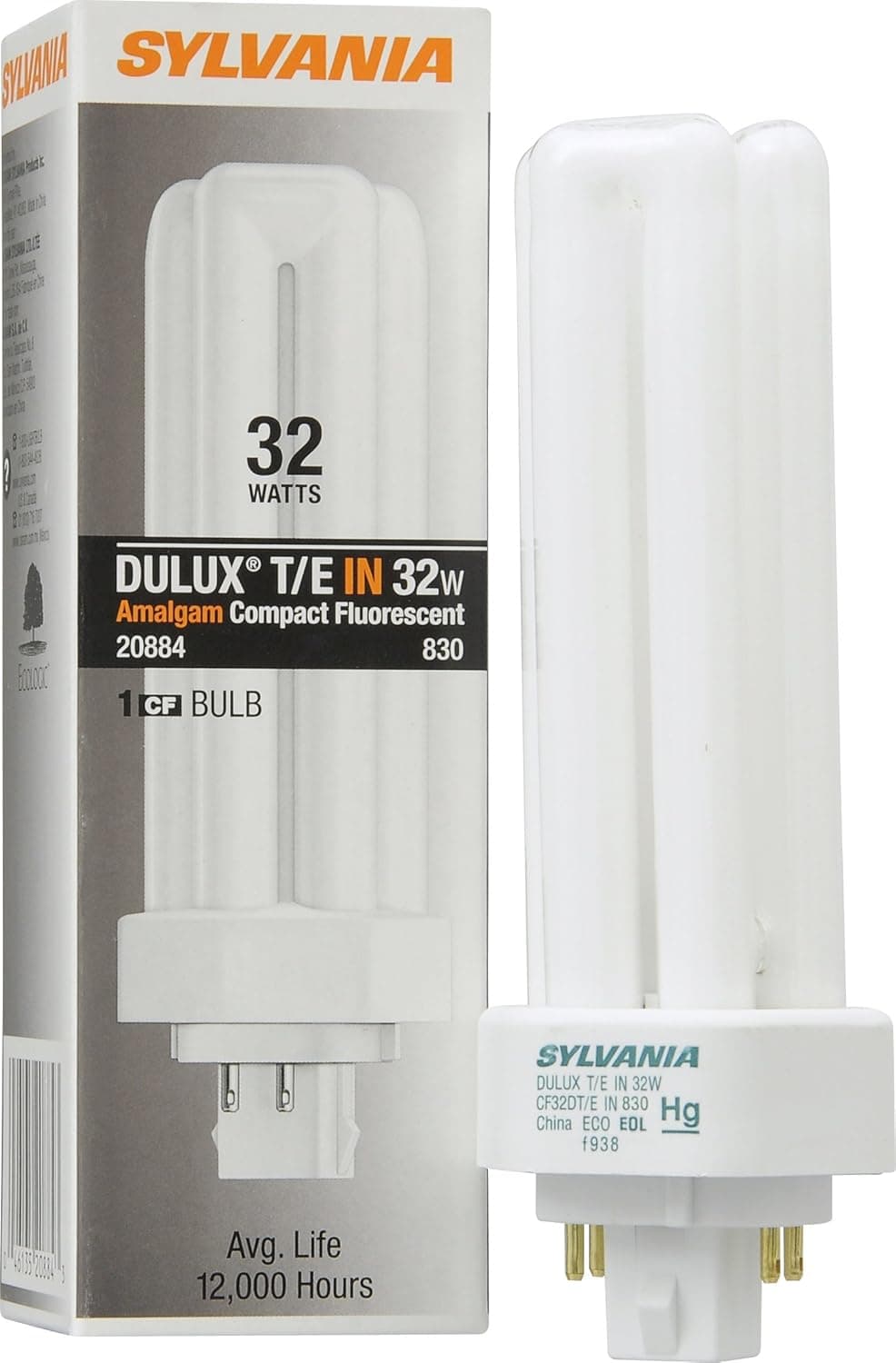 Sylvania 20884 Compact Fluorescent 4 Pin Triple Tube 3000K, 32-watt