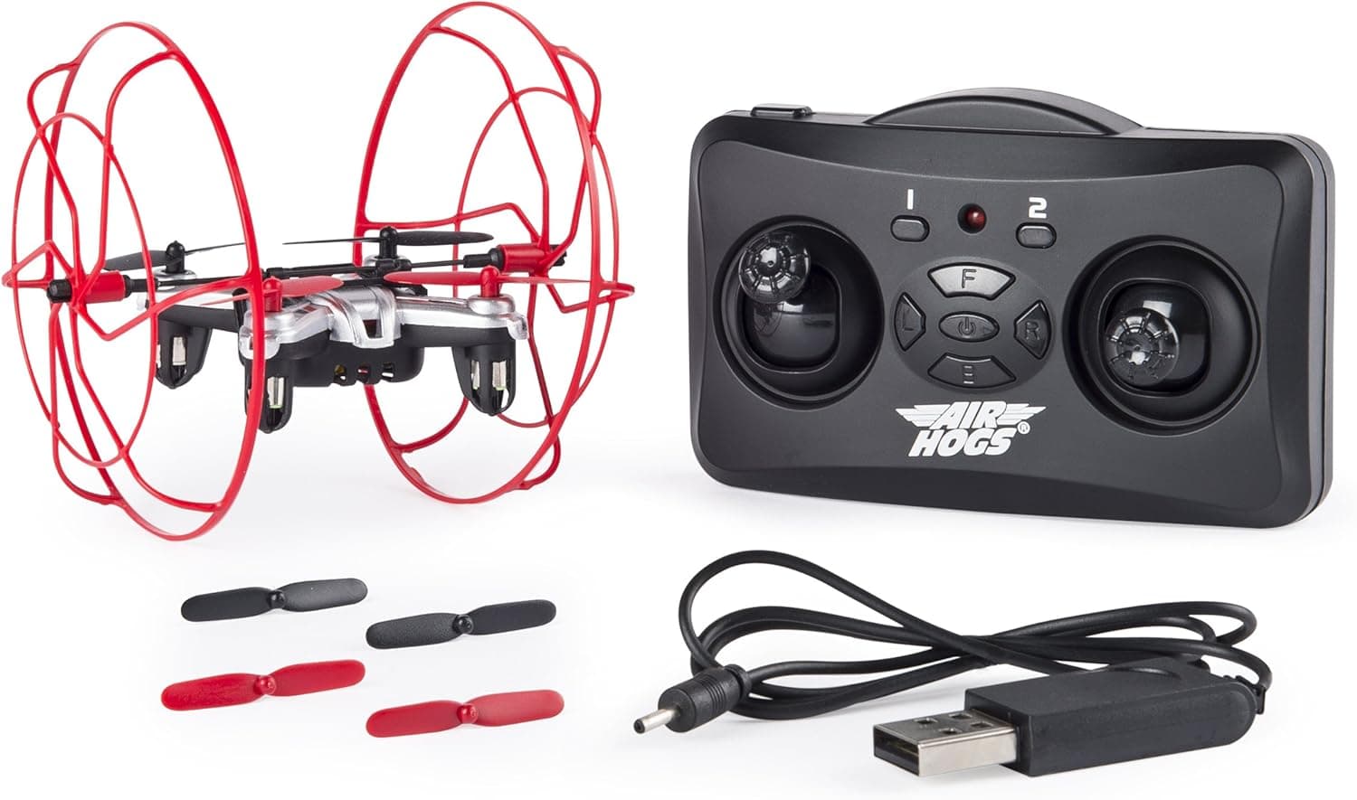 Air Hogs - Hyper Stunt Drone - Unstoppable Micro RC Drone - Red
