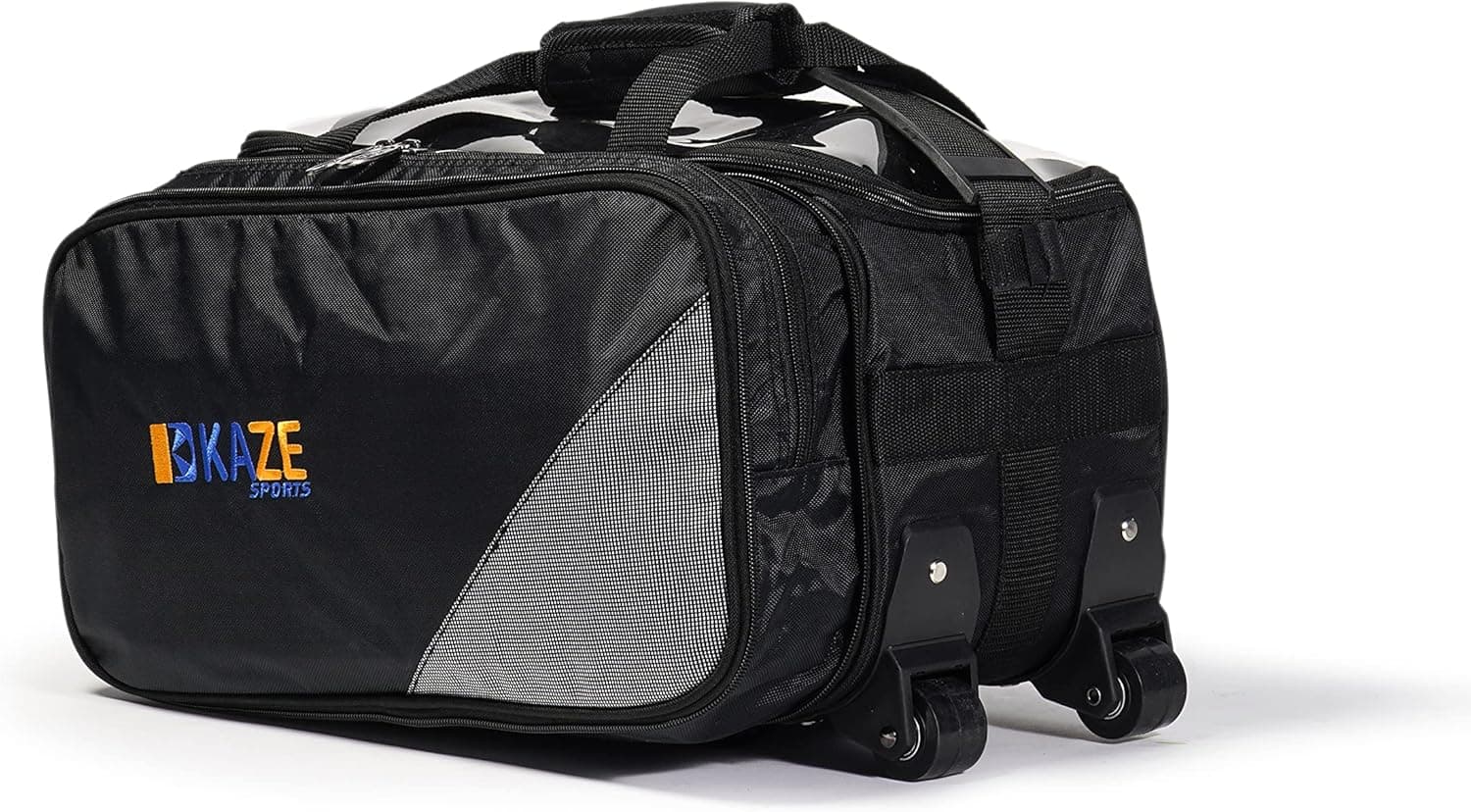 KAZE SPORTS 2 Ball Compact Bowling Tote Roller with Expandable Shoe Storage