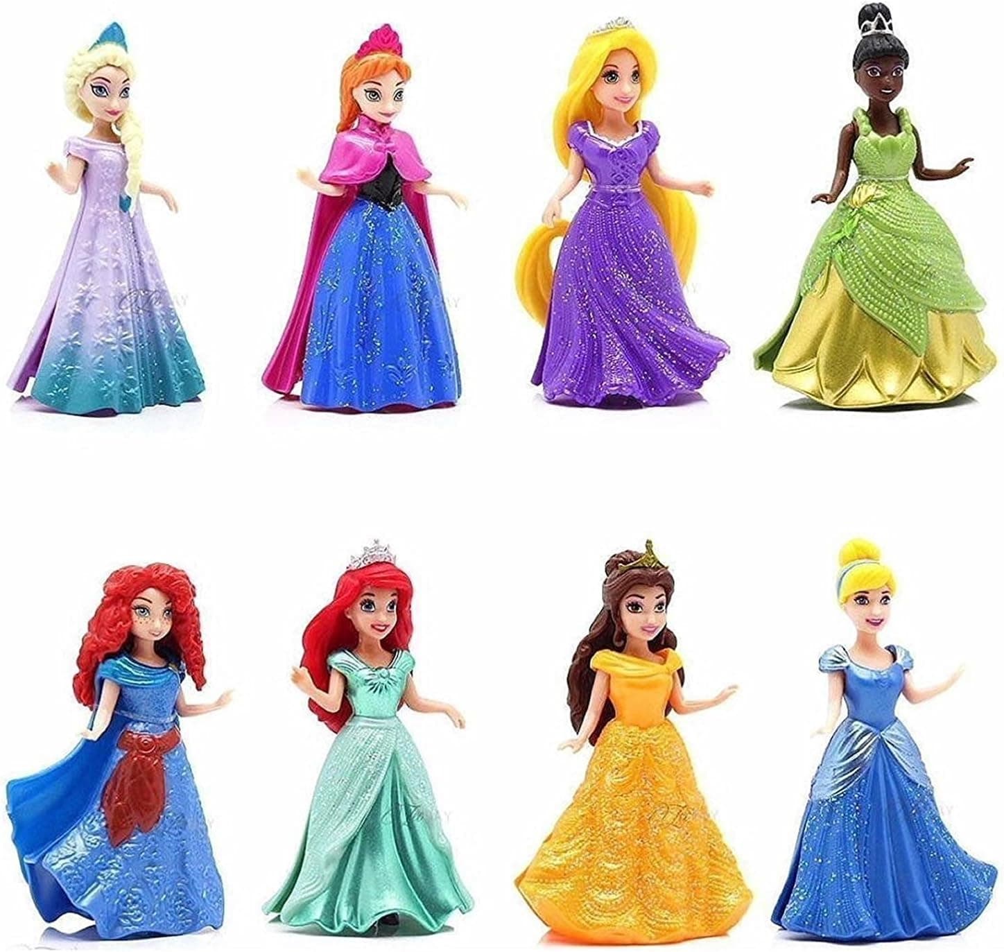 8-PC Doll Gift Set: 3.75 Disney Princess, featuring Anna and Elsa from Frozen