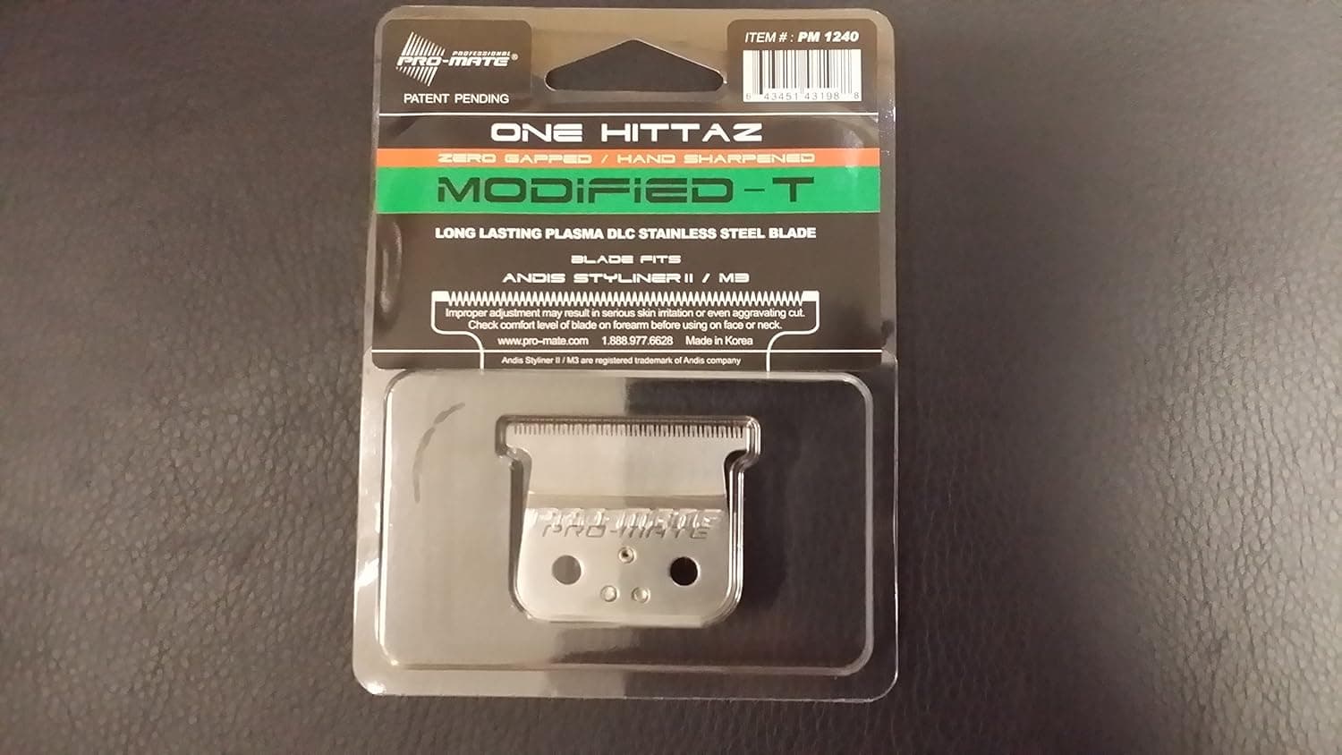 Pro-Mate Long Lasting Plasma DLC Stainless steel Blade Fits Andis Styliner II / M3 Trimmers (PM1240 (ONE HITTAZ))