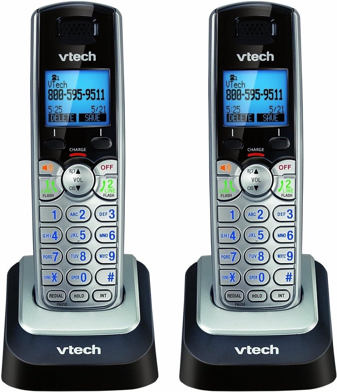 VTech DS6101 Accessory Handset for VTech DS6151, Silver. Pack of 2