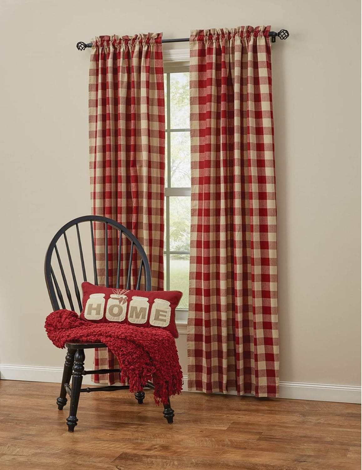 Park Designs Wicklow Lined Panels - 84" L - Garnet