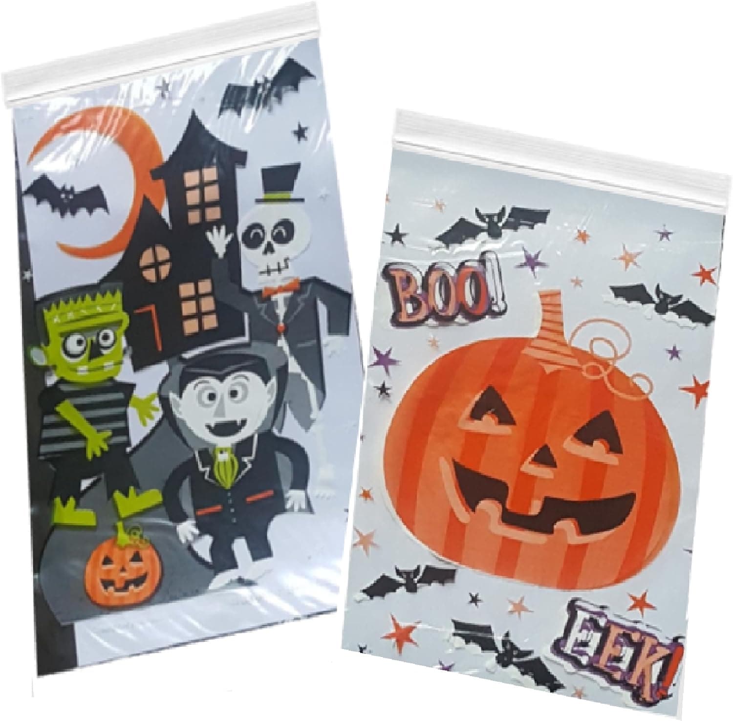 Halloween Candy Bags - 80 Count Zipper Seal Trick or Treat Favors