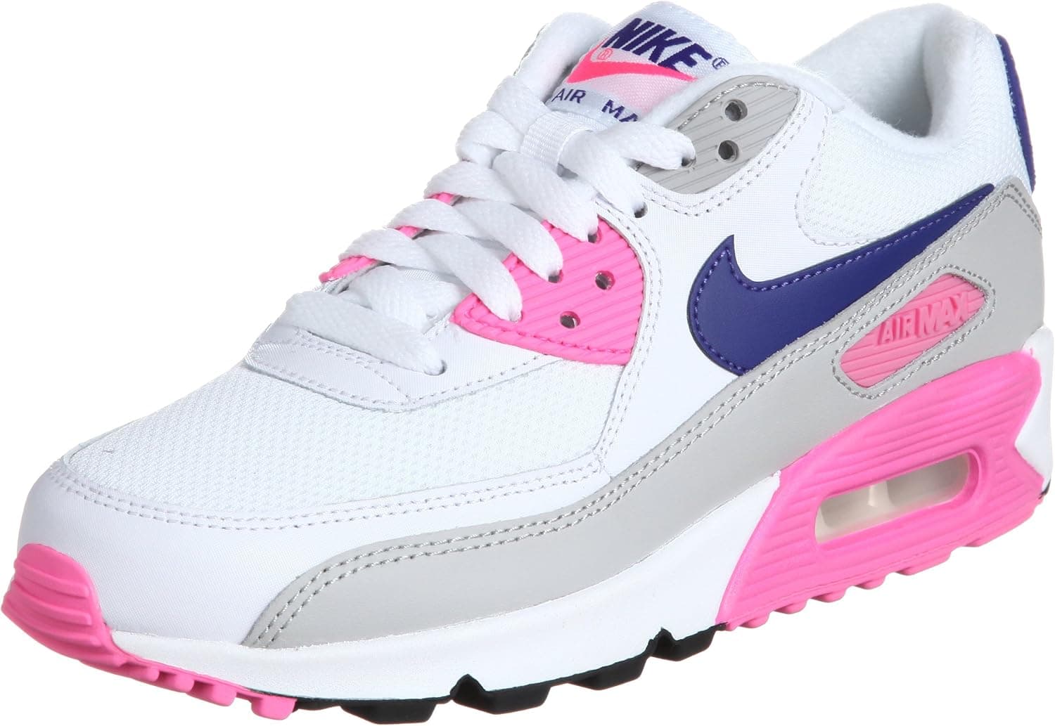 NIKE Air Max 90 Essential Women Sneaker White/Zen Grey/Pink Glow/Concord 616730-104