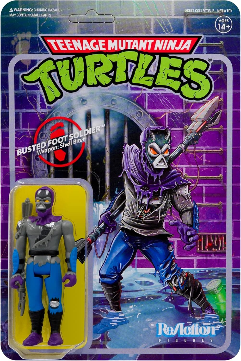 Super7 Teenage Mutant Ninja Turtles Damaged Foot Soldier 3.75 in Reaction Figure