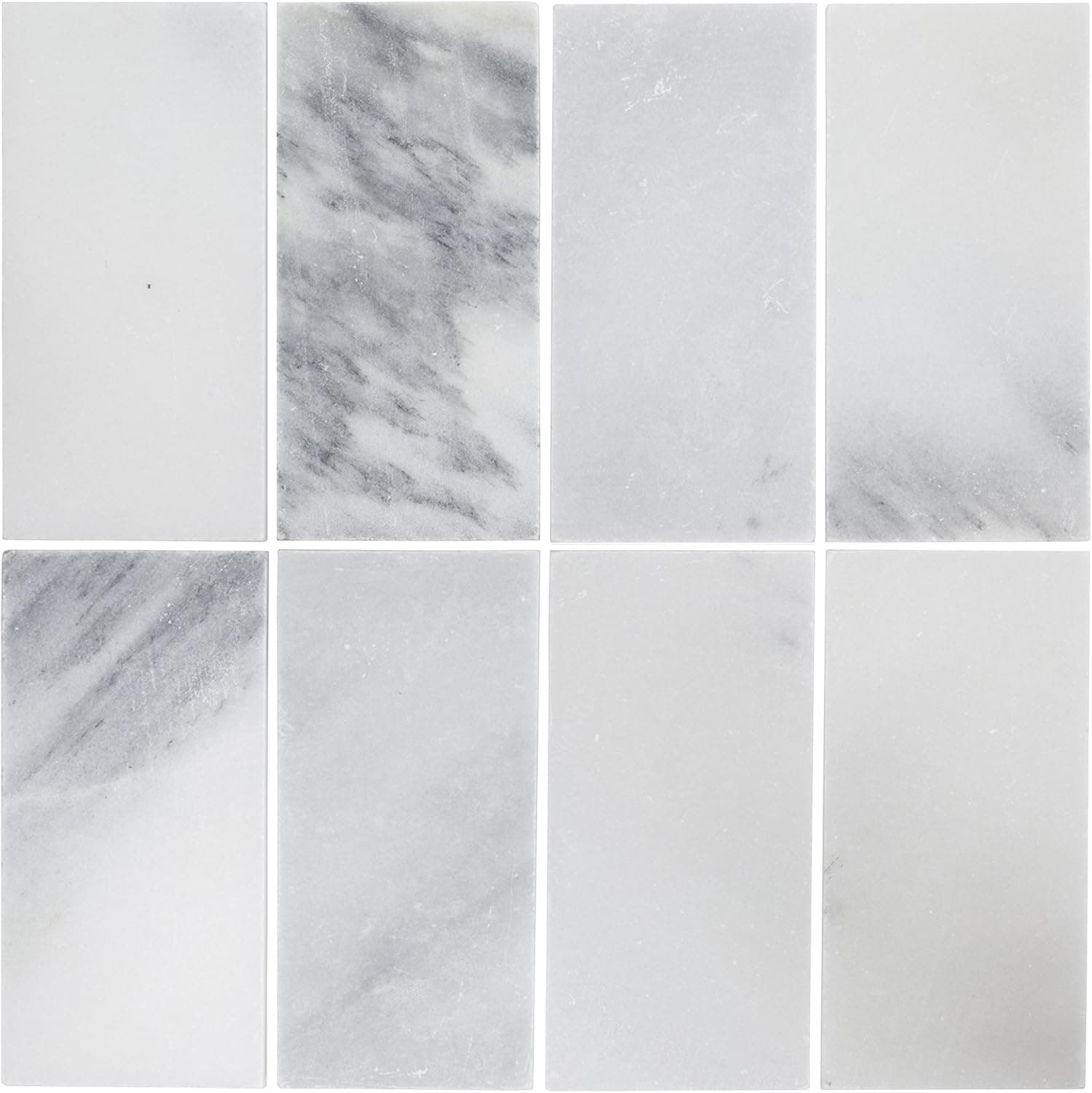 75022 Carrara Wall Tile, Marble, 3" x 6" x 10mm, 8 tiles