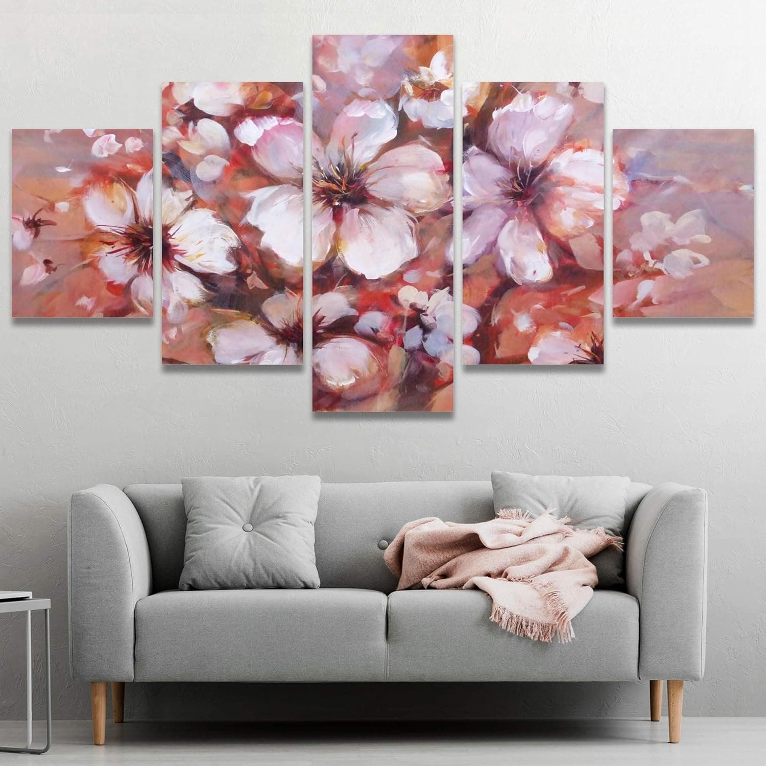 SIGNWIN Large Canvas Wall Art Almonds Blossom Handmade Oil Painting Pictures Modern Artwork for Home Decorations Ready to Hang - 60"x32"