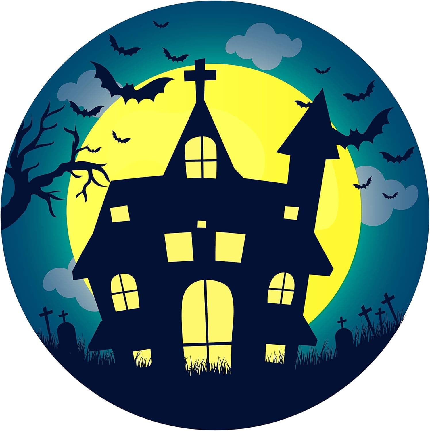 Halloween Magnets Garage Door Decorations, Fall Magnets Haunted House Magnetic Decal for Cars, Fridge, Locker, 5 1/2 Inch
