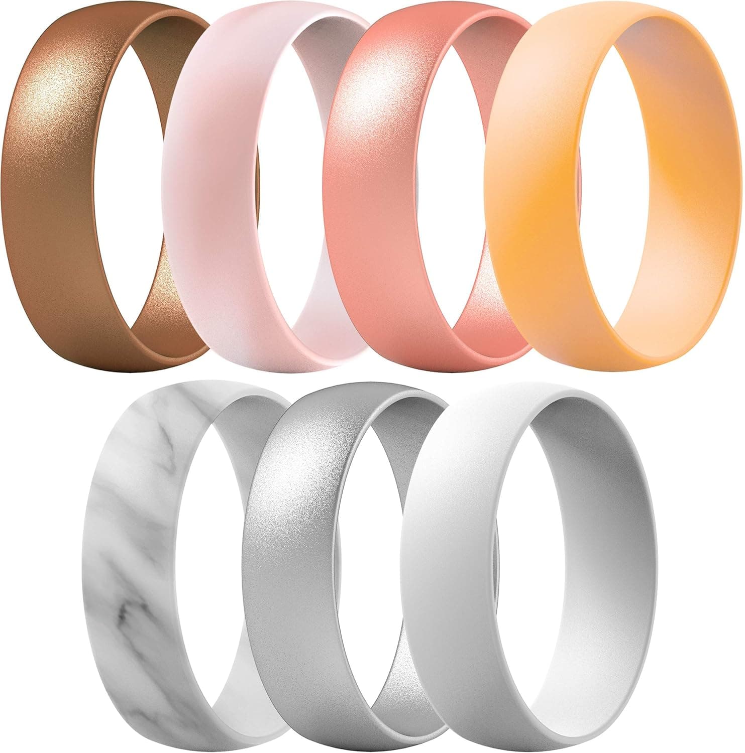 ThunderFit Silicone Wedding Ring for Men & Women, 6.3mm Wide - 1.65mm Thick