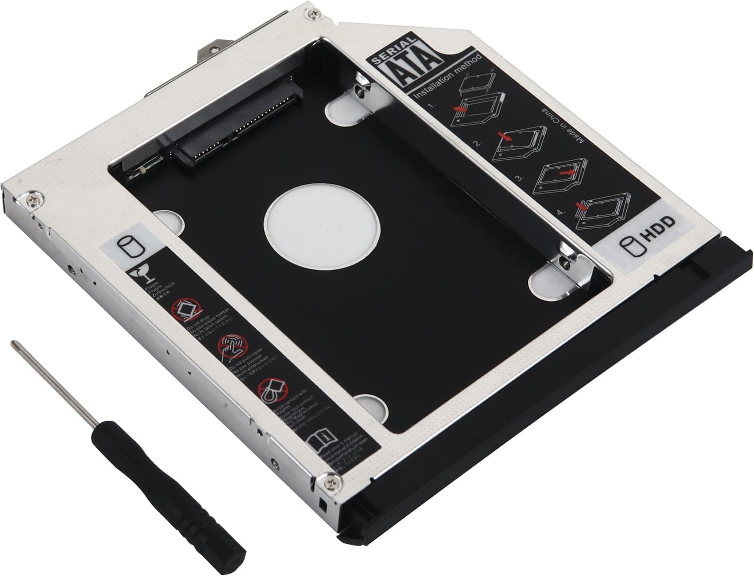 DY-tech 2nd HDD SSD Hard Drive Enclosure Caddy for HP Elitebook 8560w 8570w 8760w 8770w with Faceplate Bezel and Mounting Bracket