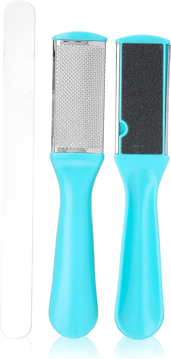 #1 Premium Pedicure Kit SALE, Features 2 Quality Foot Rasp Callus Removers Plus BONUS Glass Nail File for Supple, Soft Feet and Heels.