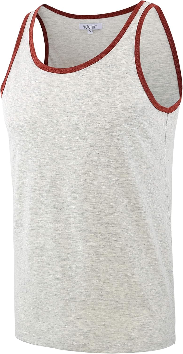 Vetemin Mens Premium Basic Solid Vintage Athletic Active Sports Jersey Tank Top Casual Shirts