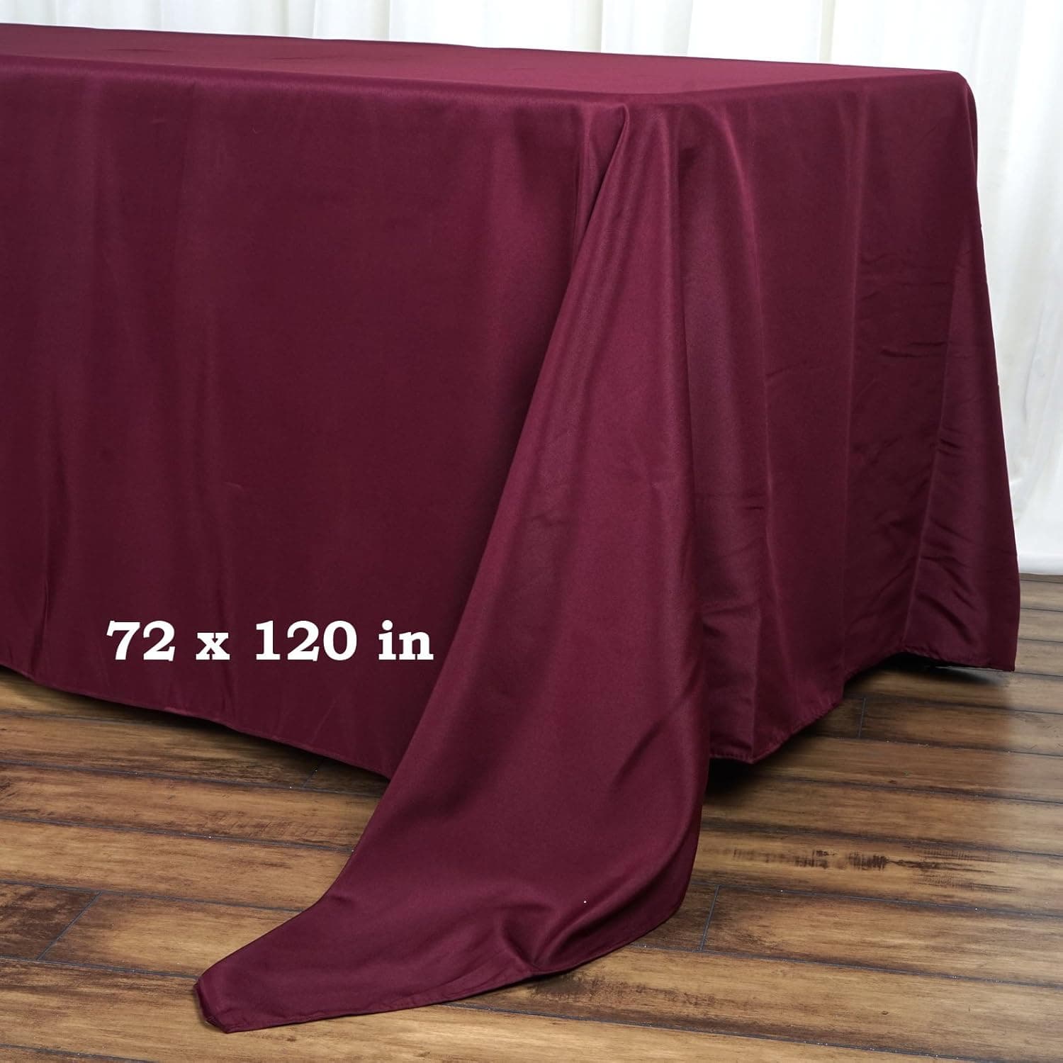 Tableclothsfactory Burgundy 72x120 Polyester Rectangle Tablecloths.
