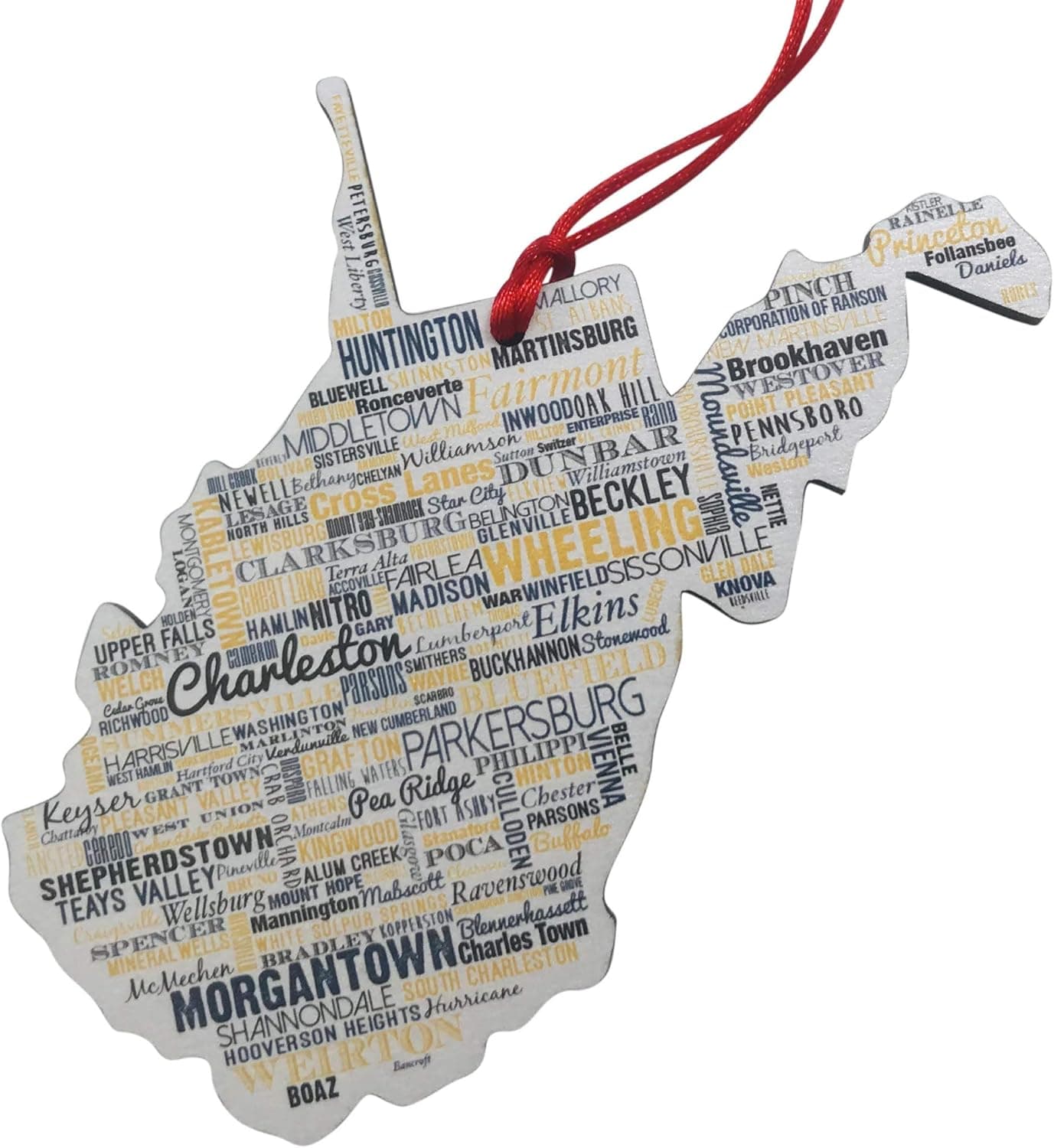 West Virginia Ornament Wooden Christmas Tree Decoration Mountain State Decor