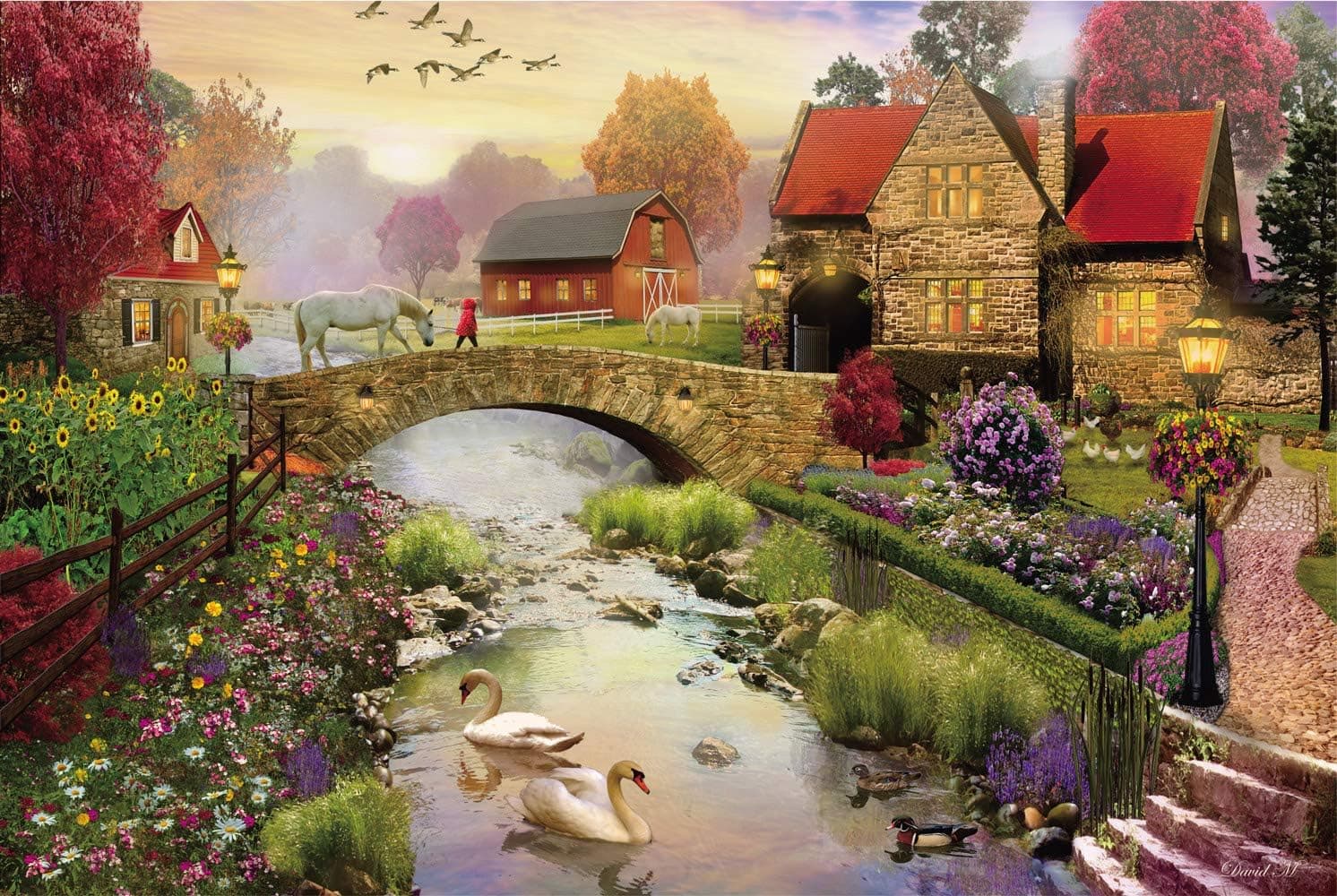 Agirlgle Jigsaw Puzzles 1000 Pieces for Adults for Kids Jigsaw Puzzles -Farm- 1000 Pieces Jigsaw Puzzles,Softclick Technology Means Pieces Fit Together Perfectly