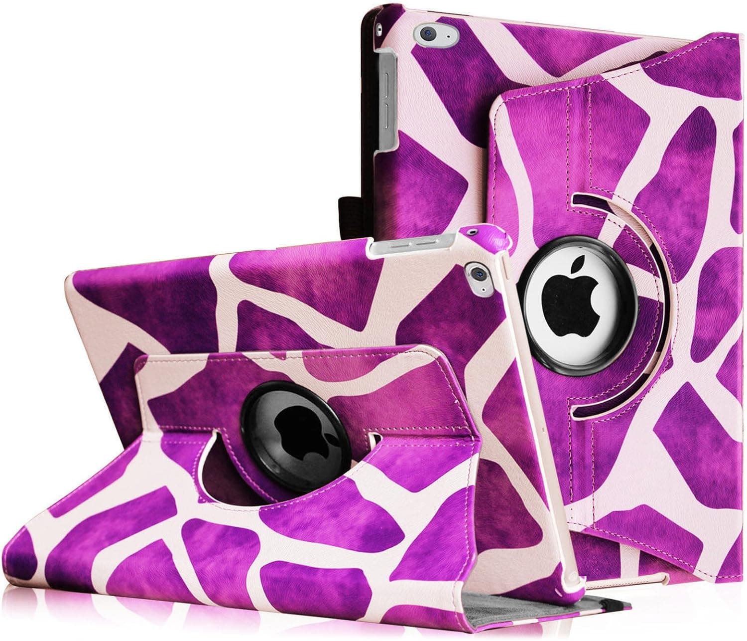 Fintie Case for iPad Air 2-360 Degree Rotating Stand Smart Protective Case Cover with Auto Sleep/Wake Feature for iPad Air 2, Giraffe Purple