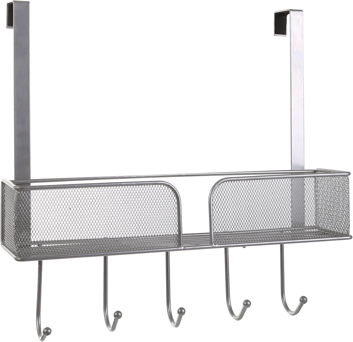 BINO 'Lexington' Over-The-Door Basket with Hooks, Silver