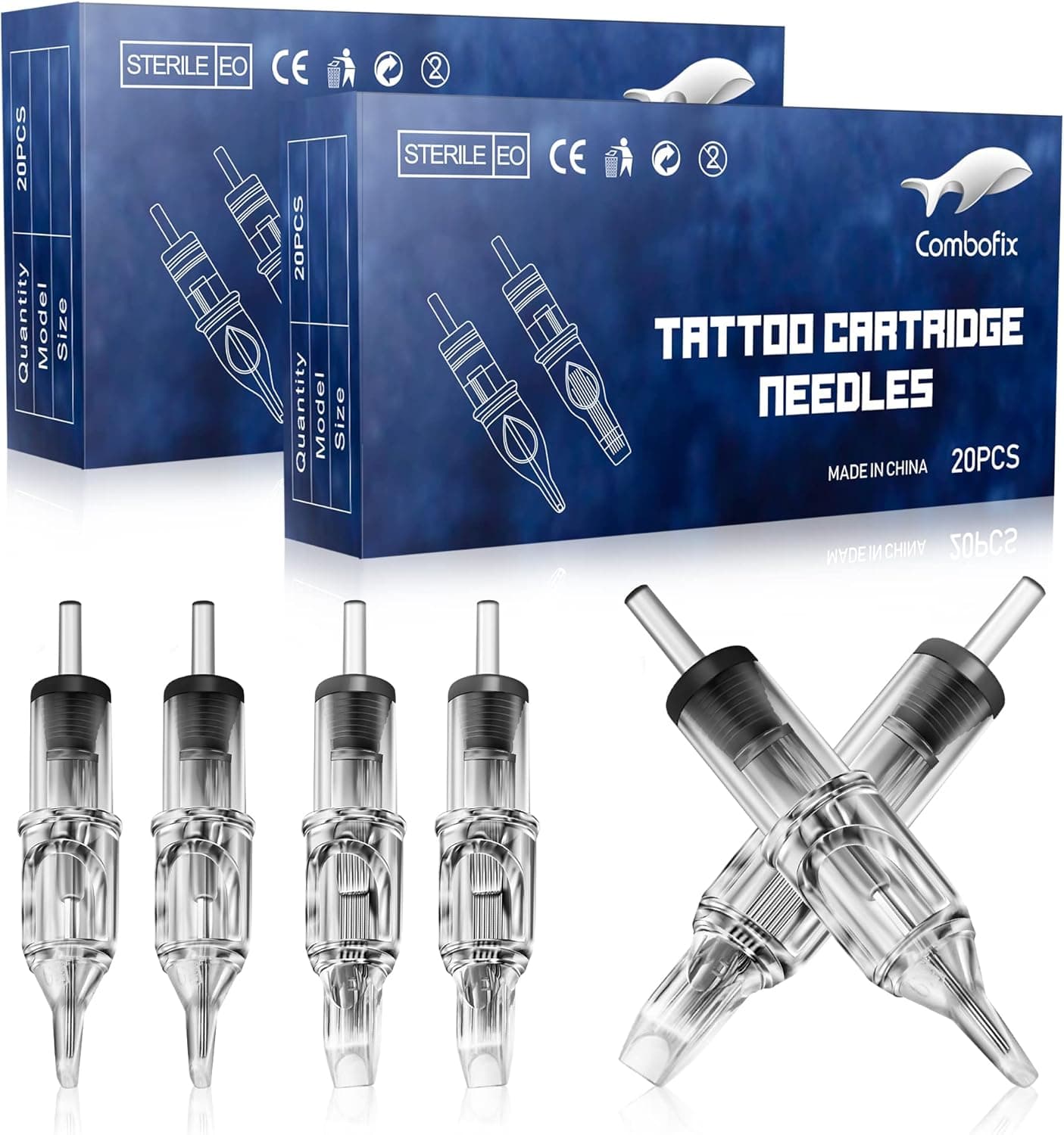 Tattoo Needles Cartridge - Combofix 40Pcs Mixed Disposable Tattoo Cartridge Needles Round Shader Mixed 3RL 5RL 7M1 9M1 for Tattooing Tattoo Machine Tattoo Kits Tattoo Supplies(40Pcs)