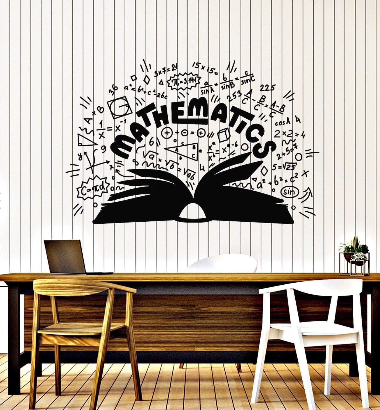 Large Vinyl Wall Decal Mathematics School Math Symbols Book Teen Room Decor Stickers Mural (g1565) Black