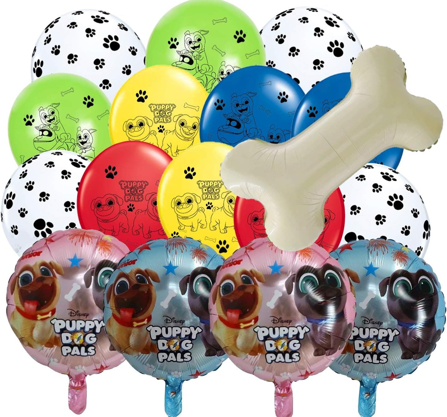 OKEYGO 17Pack Party Balloons set ,12 Inch Puppy Dog latex Balloons, Colorful Thickened Latex Foil Balloon , Perfect Decoration for Party, Ceremony, Christmas, dog birthday party supplies.