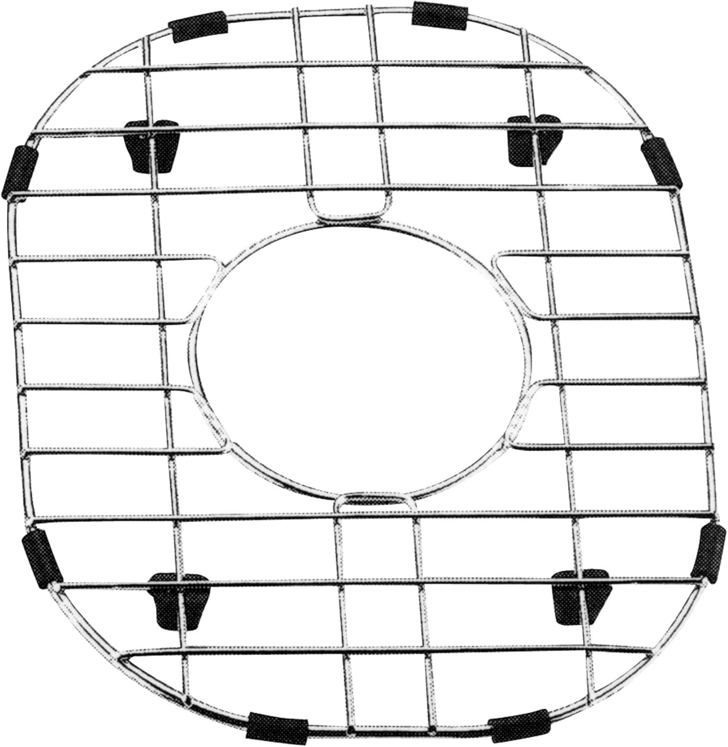Yosemite Home Decor BG3327 Stainless Steel Bottom Sink Grid with Black Rubber Feet, Satin