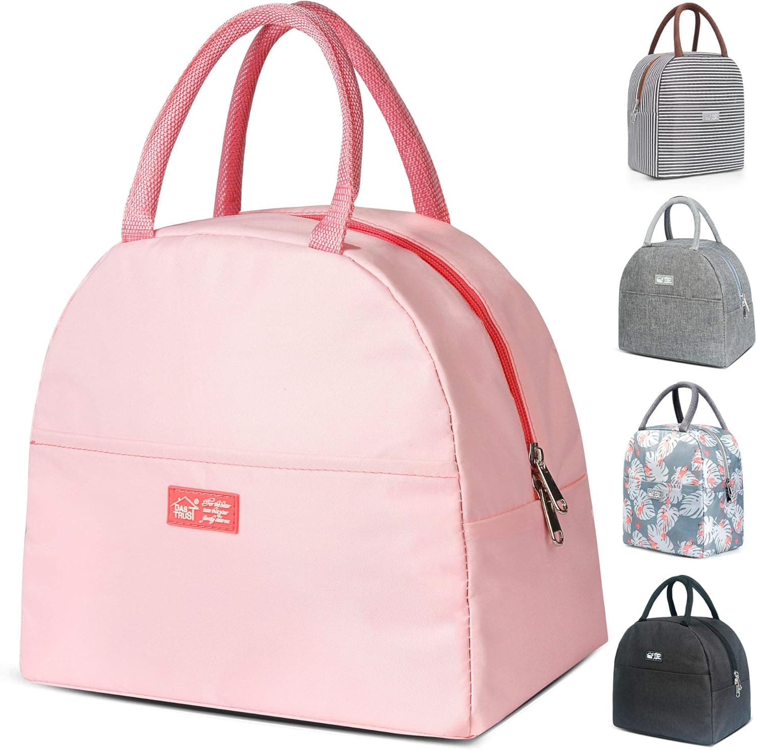 Pink Reusable Lunch Bags for Women Insulated Lunch Box Lunch Bag Women Leakproof Cooler Bag Lunch Container Meal Prep Womens Lunchbox for Men Lunch Tote Bag Lunchboxes Thermal Lunch Box